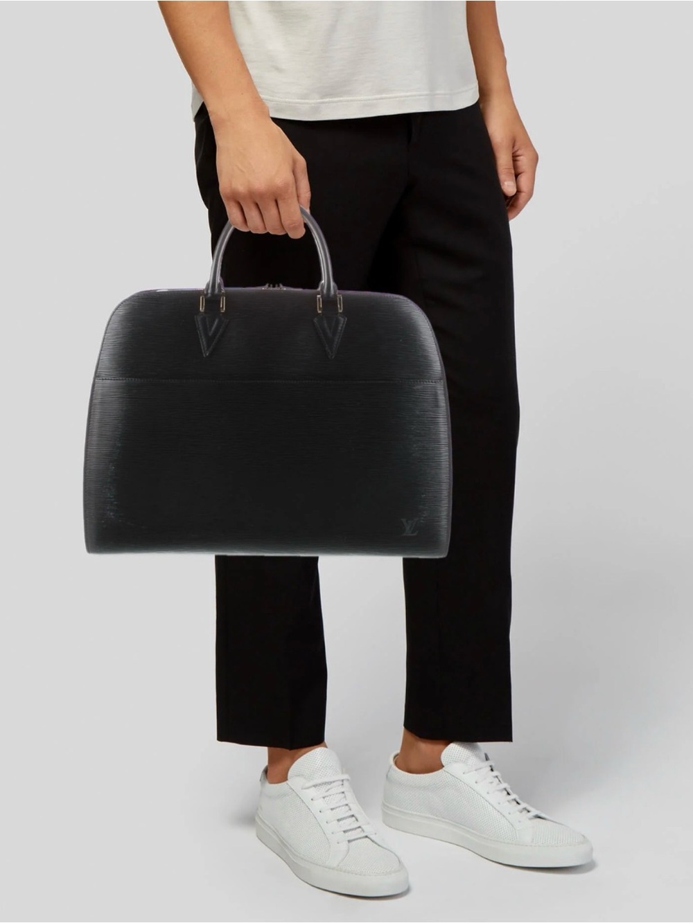 Louis Vuitton Black Epi Sorbone Leather Business Bag Laptap bags 100% Autentic